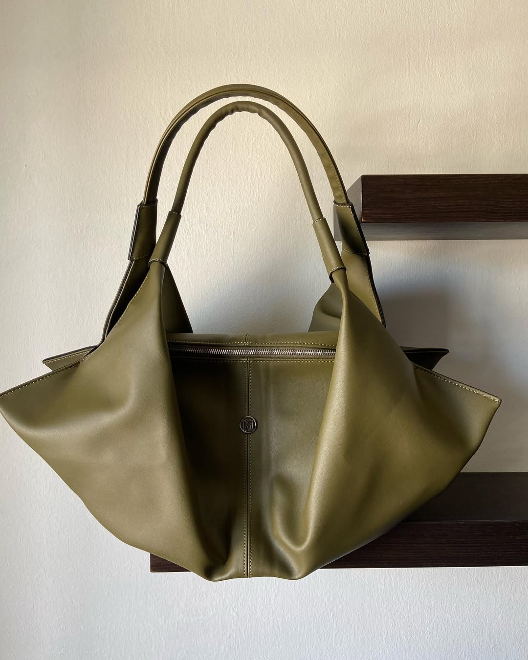 Borsa Tote Verde Oliva Oversize